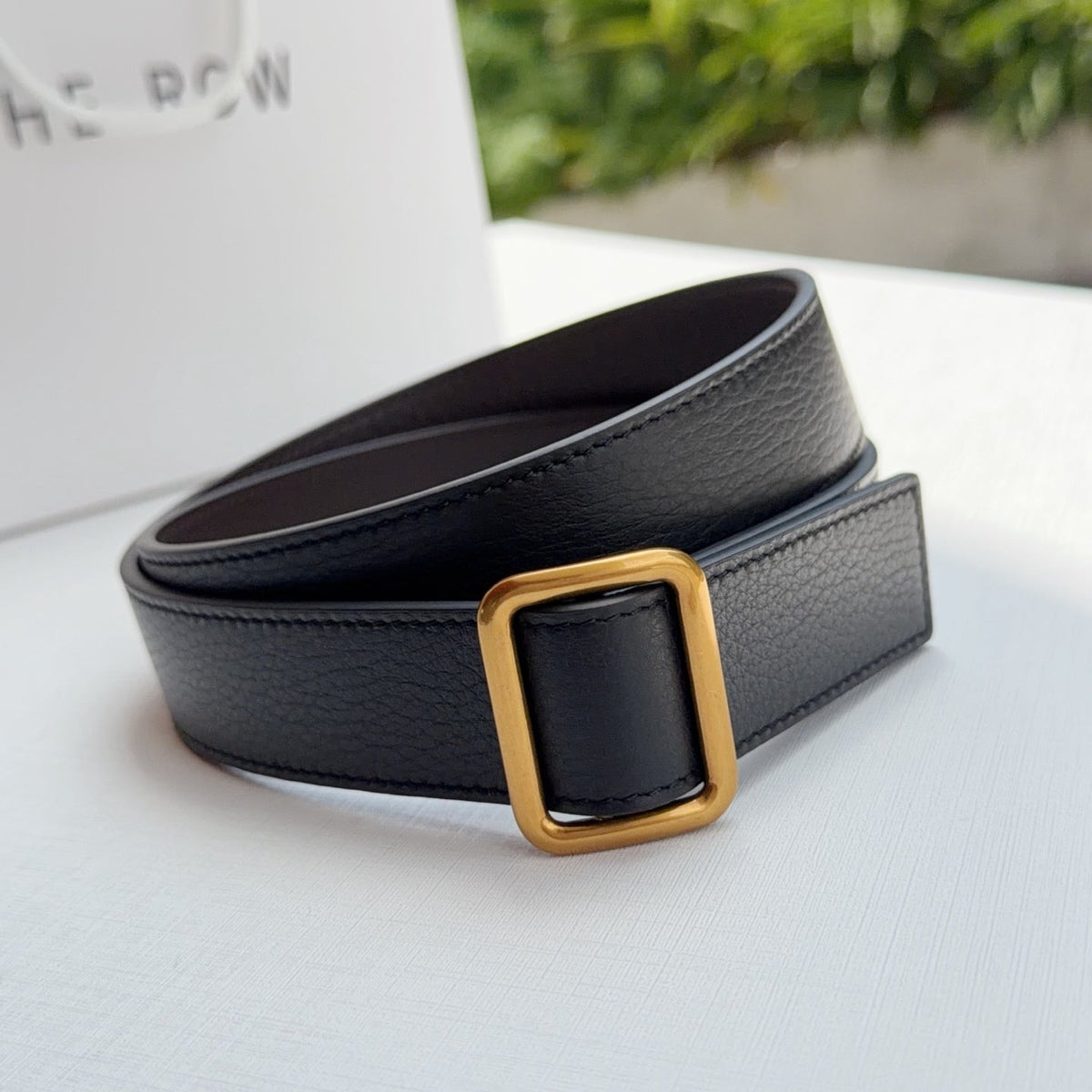 The Row Jin Belt 3cm Black Cowhide 211145