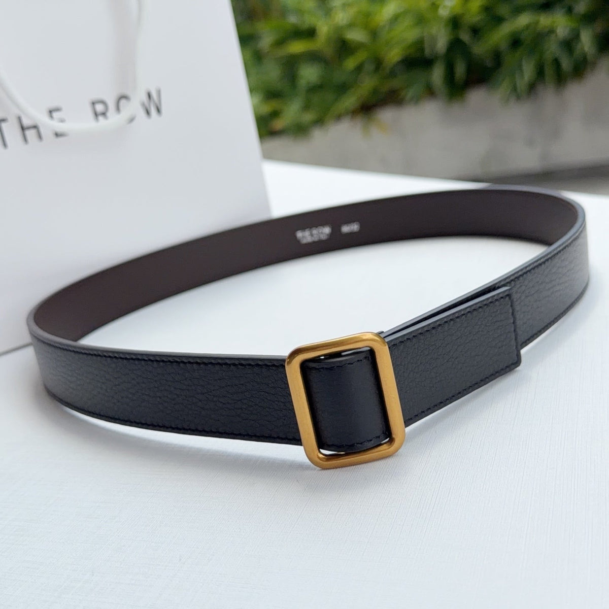 The Row Jin Belt 3cm Black Cowhide 211145