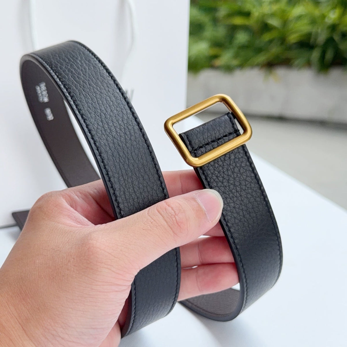 The Row Jin Belt 3cm Black Cowhide 211145