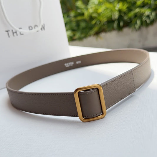 The Row Jin Belt 3cm Taupe Gold Cowhide 211139