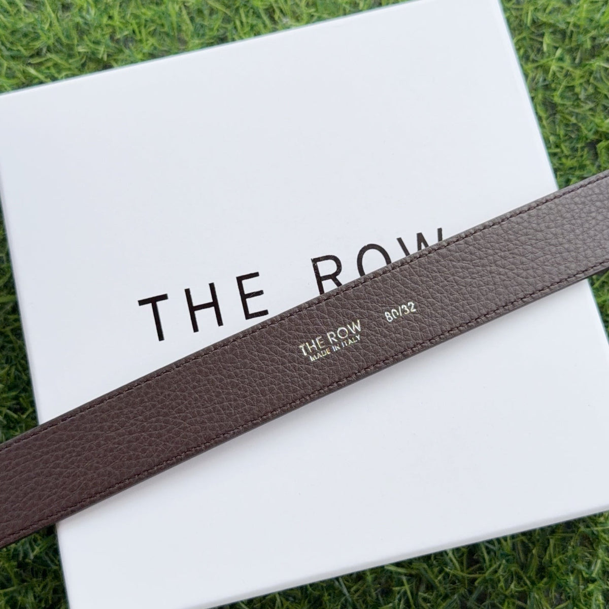 The Row Jin Belt 3cm Black Sliver Cowhide 211144