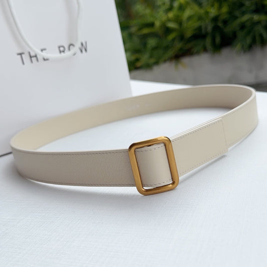 The Row Jin Belt 3cm Cream Gold Cowhide 211143