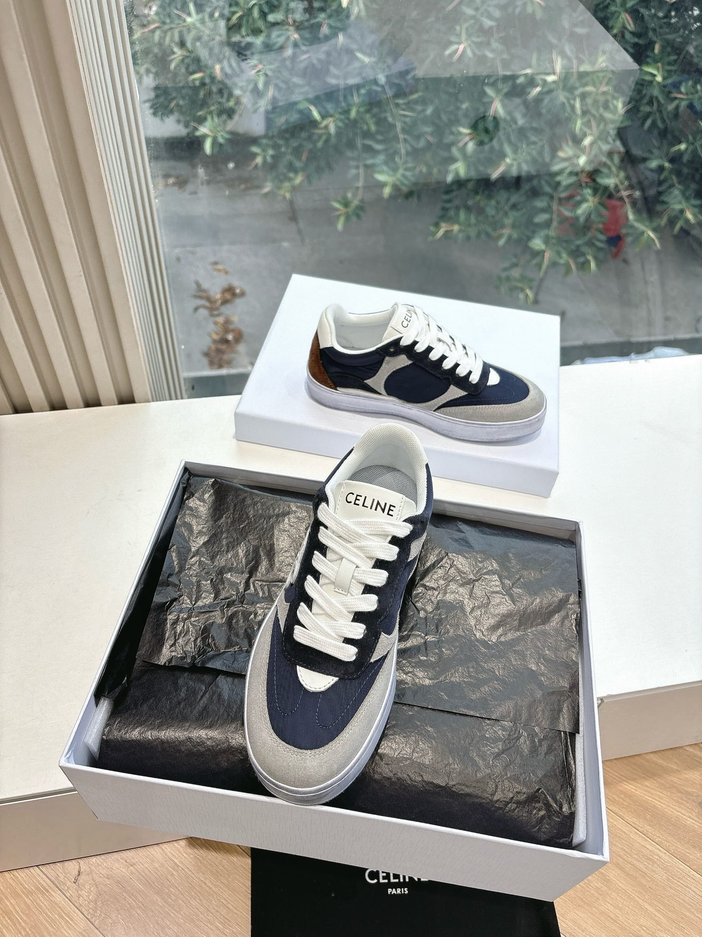 CELINE Sneaker Blue Gray Suede 285895