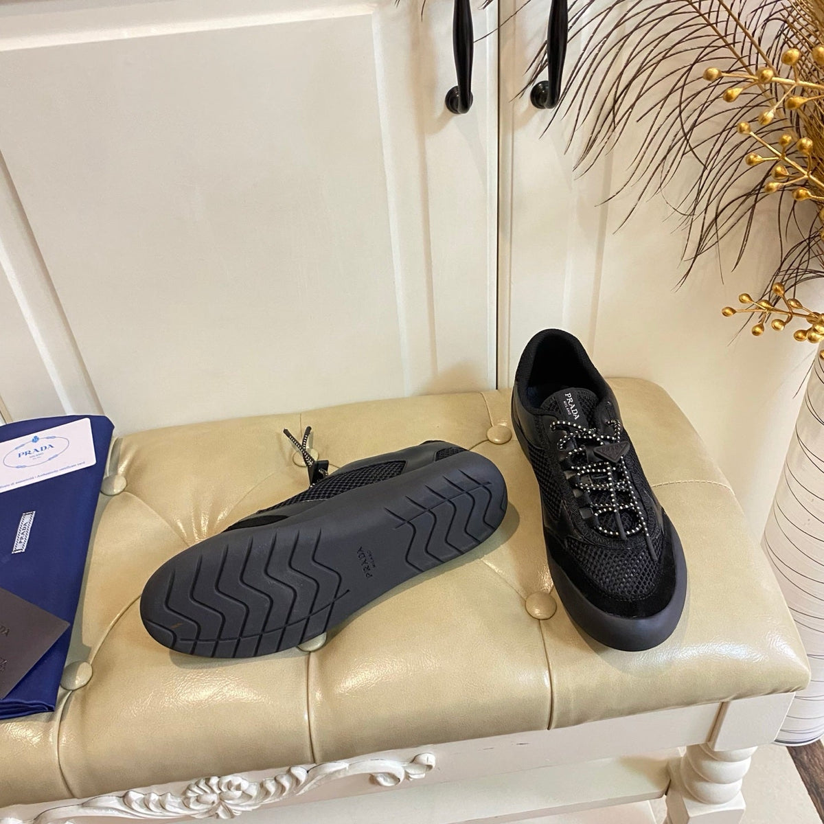 Prada Speedrock Sneaker Black Suede Mesh 687794