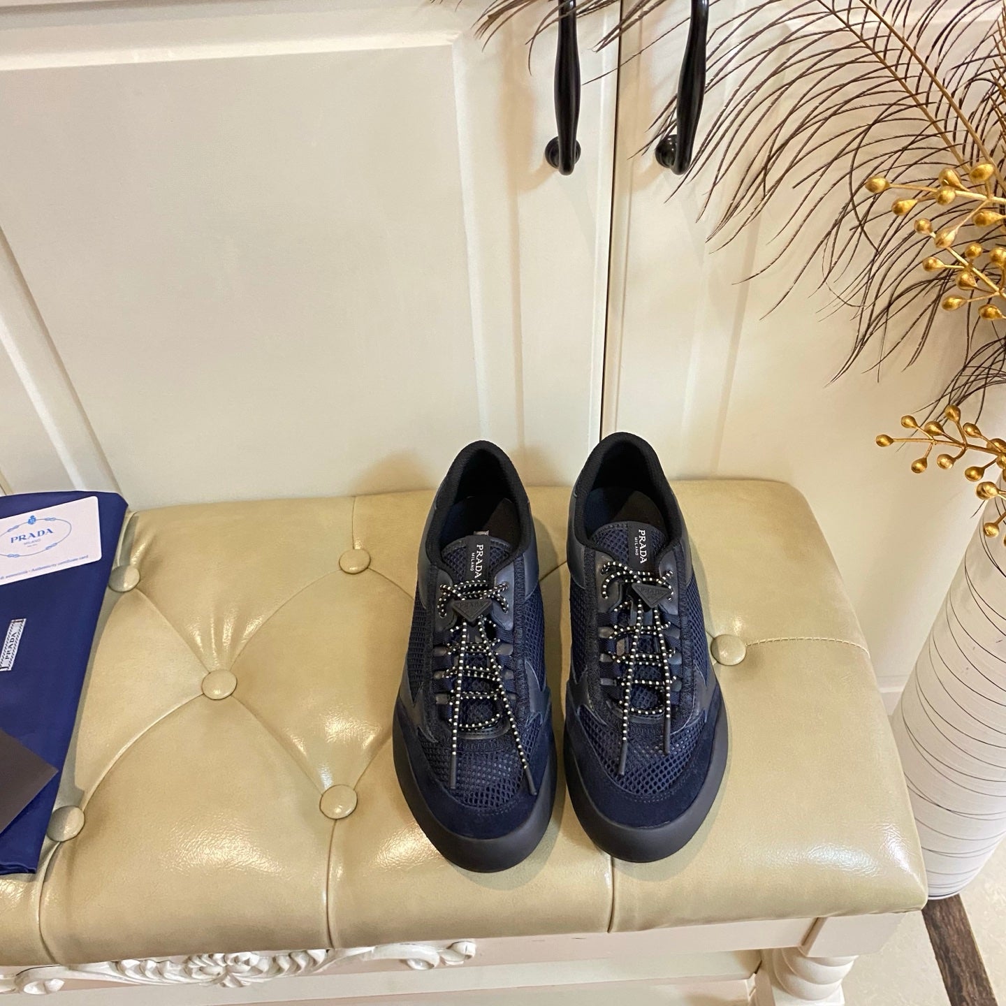 Prada Speedrock Sneaker Navy Blue Suede Mesh 687798