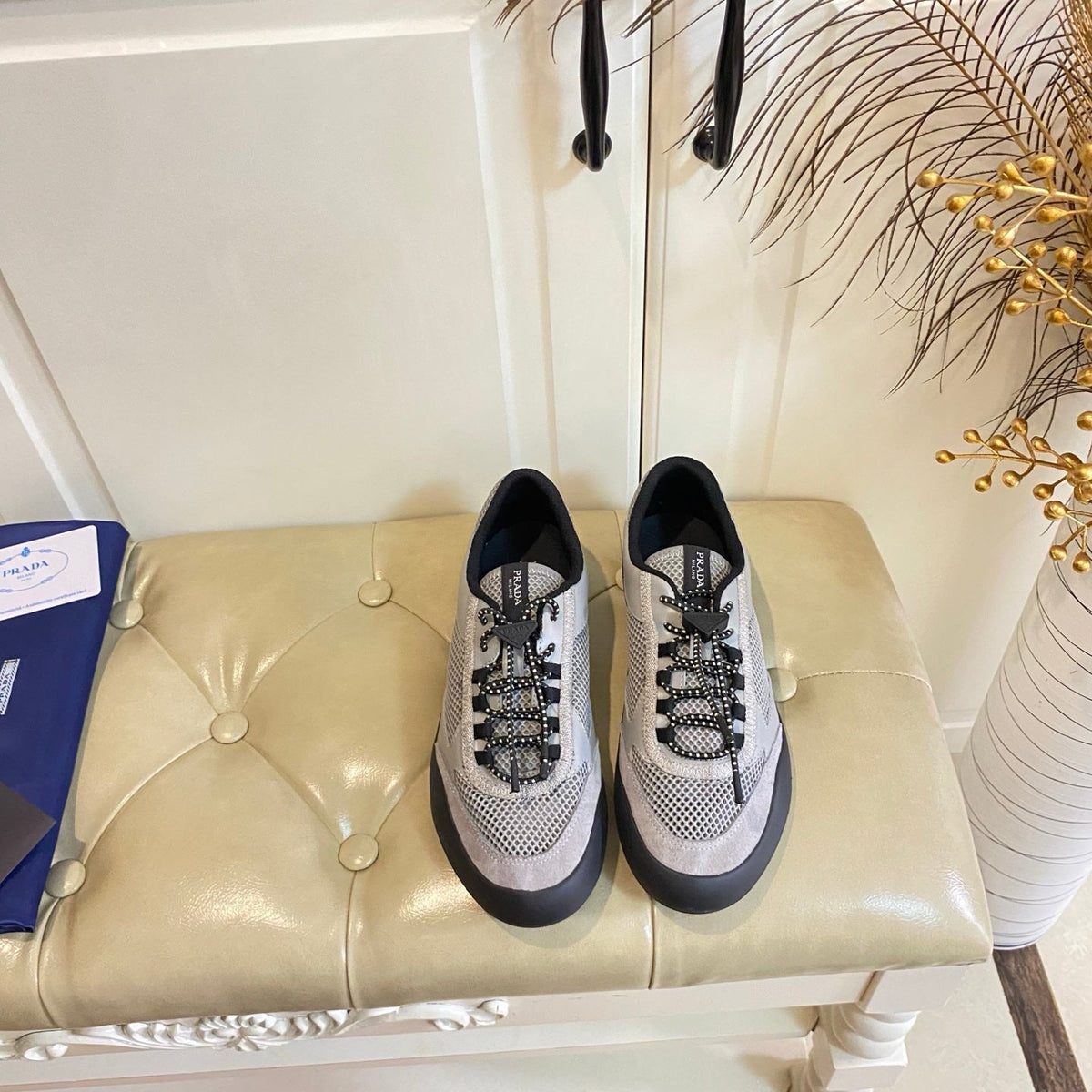 Prada Speedrock Sneaker Grey Suede Mesh 687799