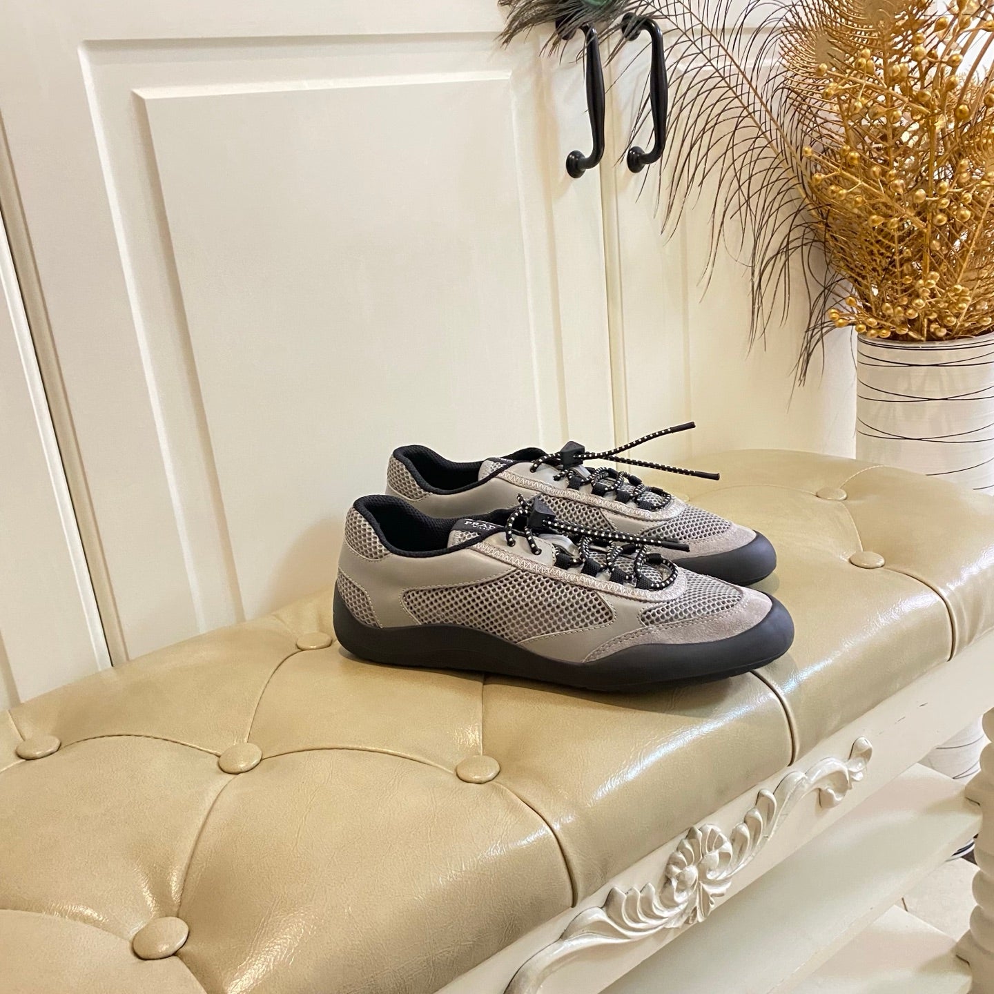 Prada Speedrock Sneaker Grey Suede Mesh 687799