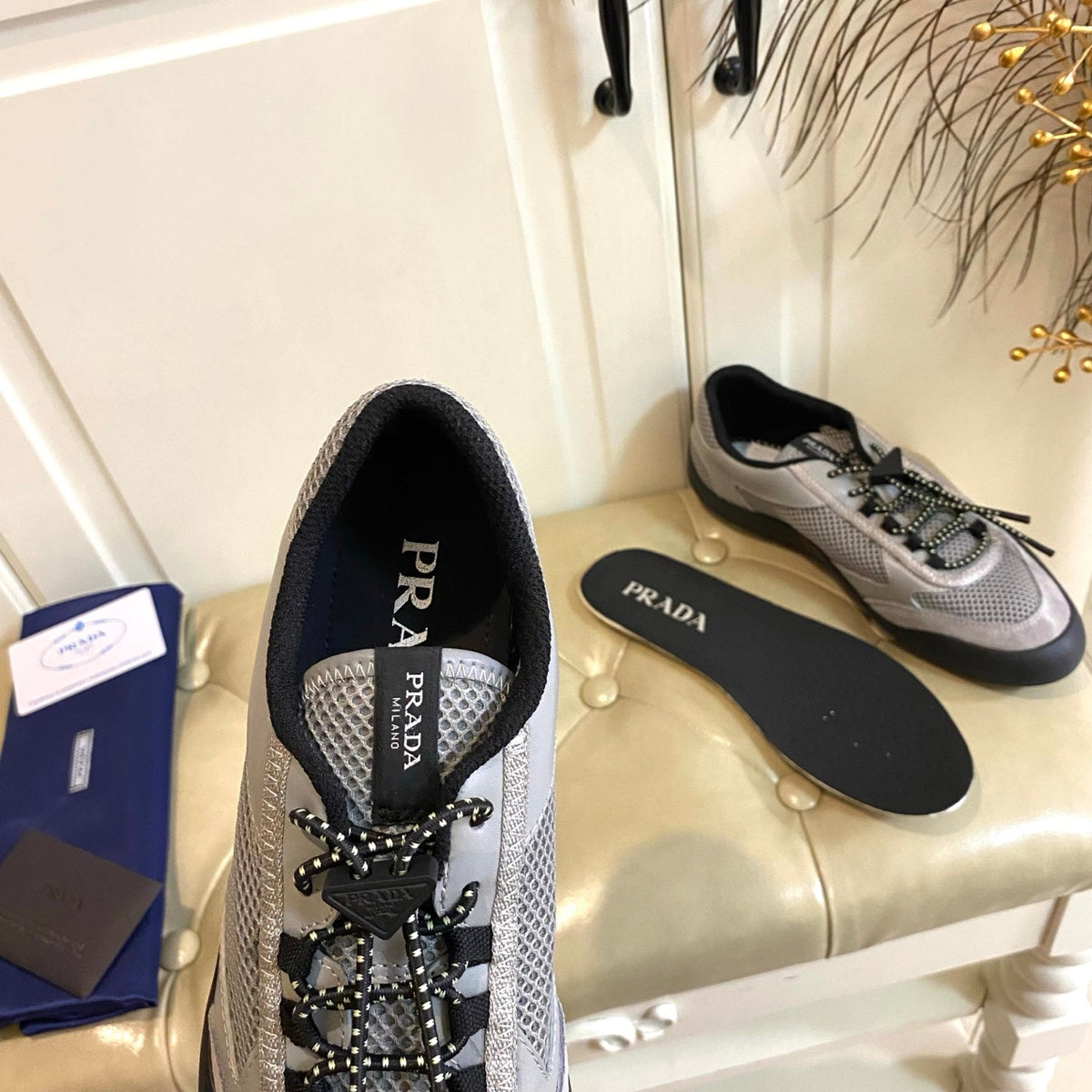 Prada Speedrock Sneaker Grey Suede Mesh 687799