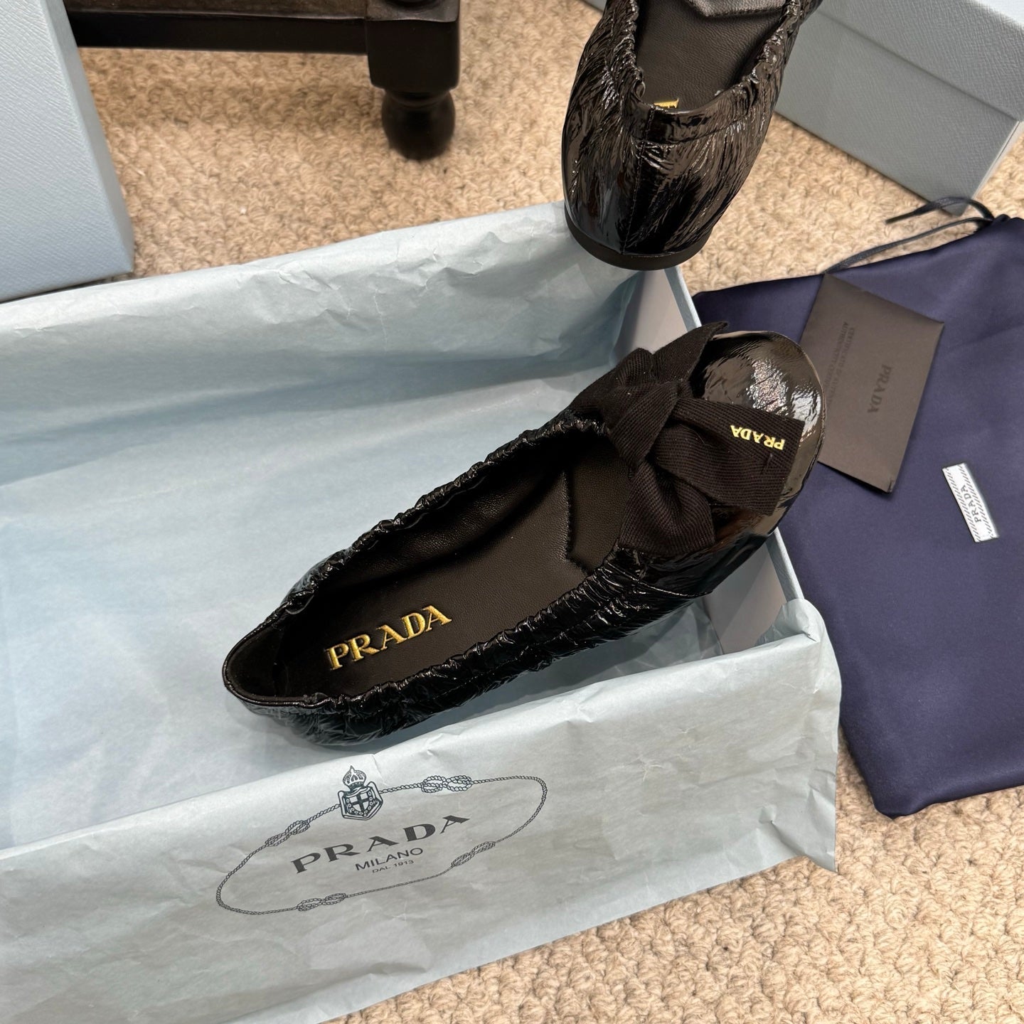 Pra 26s Ballet Flat Black Sheepskin 635250