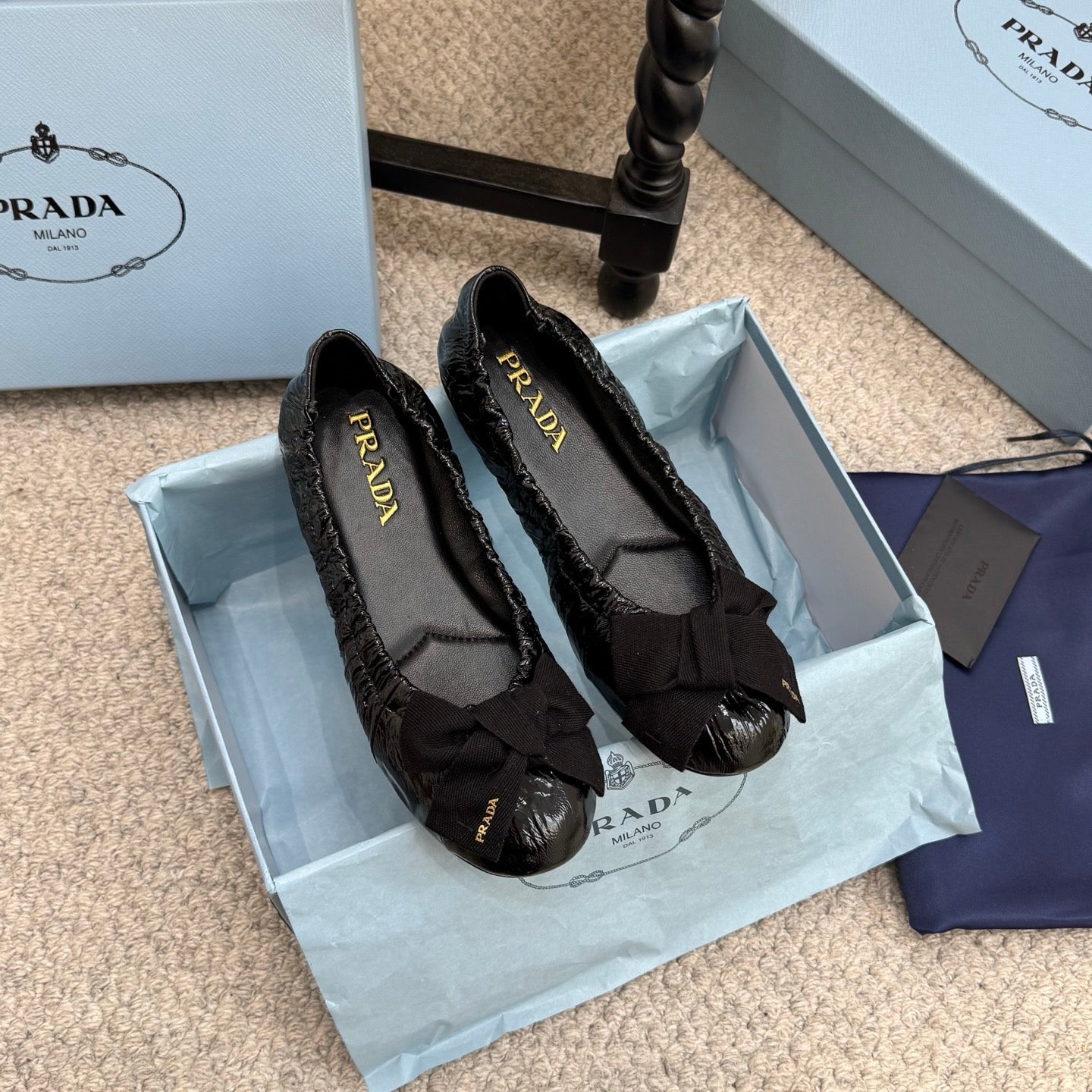 Pra 26s Ballet Flat Black Sheepskin 635250