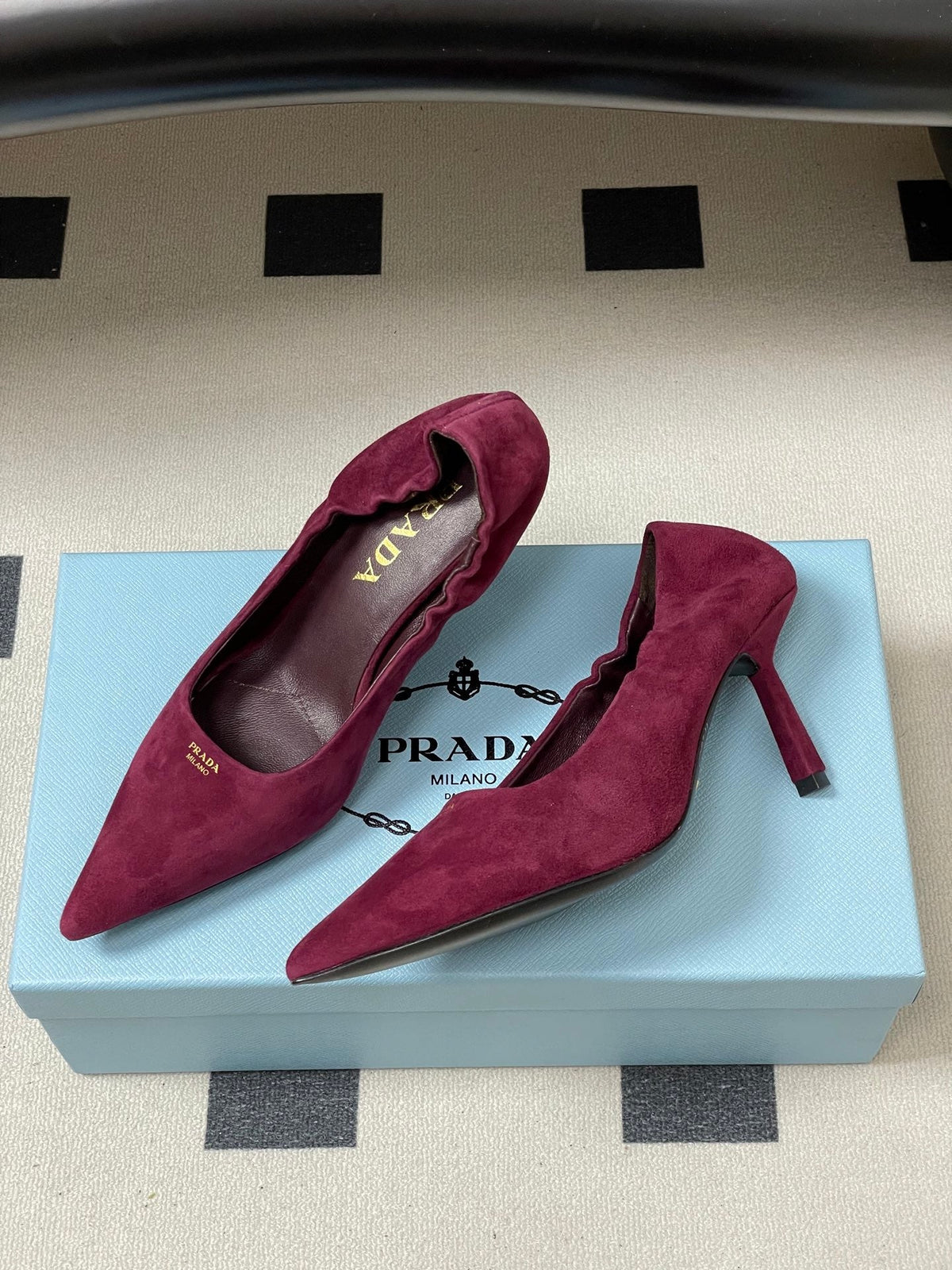 PRA 26SS Pointed Toe Heels Burgundy Suede 593832