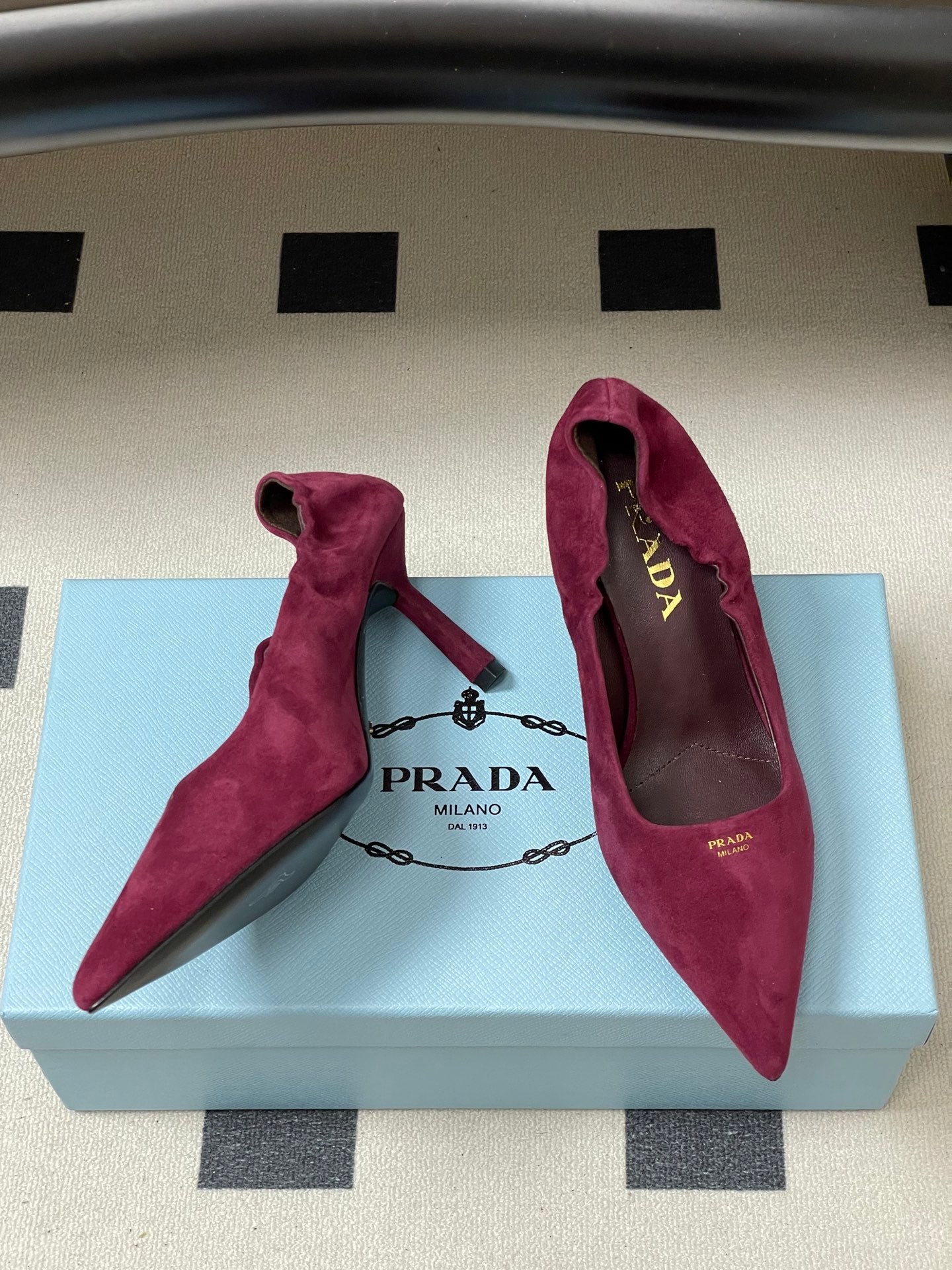 PRA 26SS Pointed Toe Heels Burgundy Suede 593832