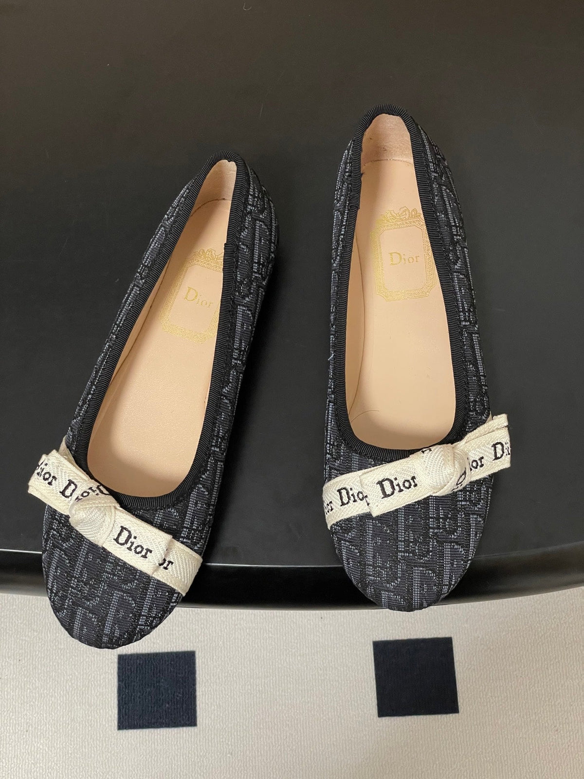 CD J'Adior Ballet Flat Black Cotton 834925