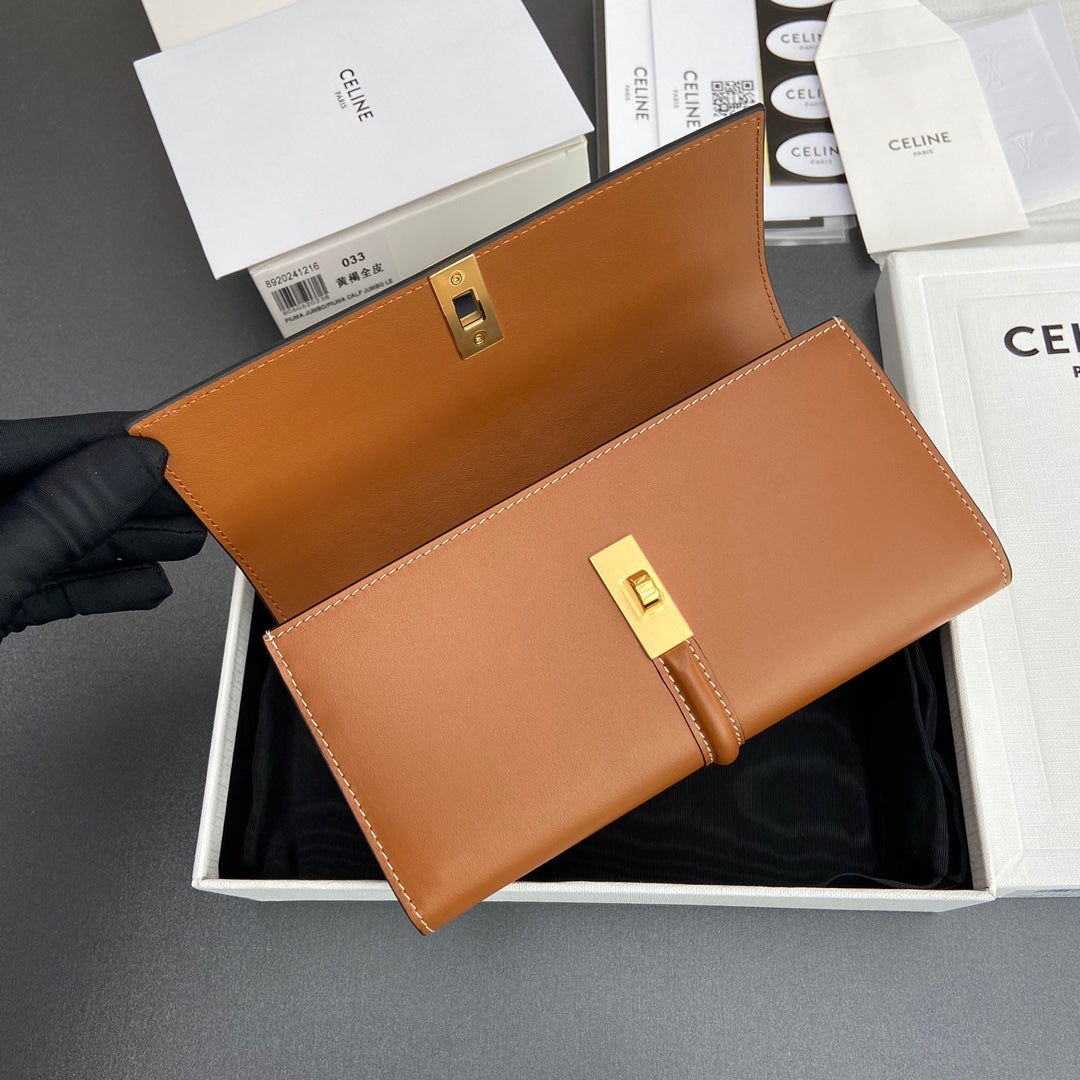 TRIOMPHE Large Wallet 16 Tan Satinated Cowhide