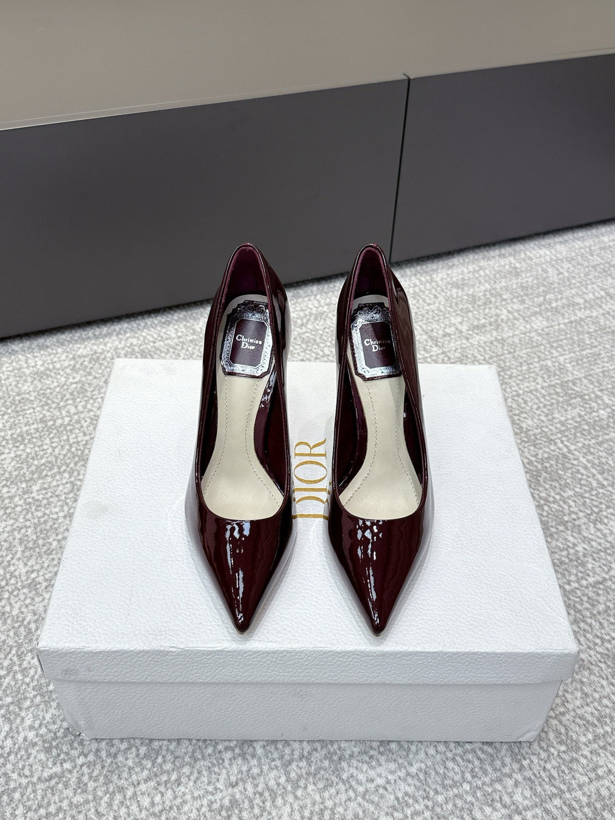 CD 26s High Heels Pump 105 Dark Burgundy Patent Leather 661477