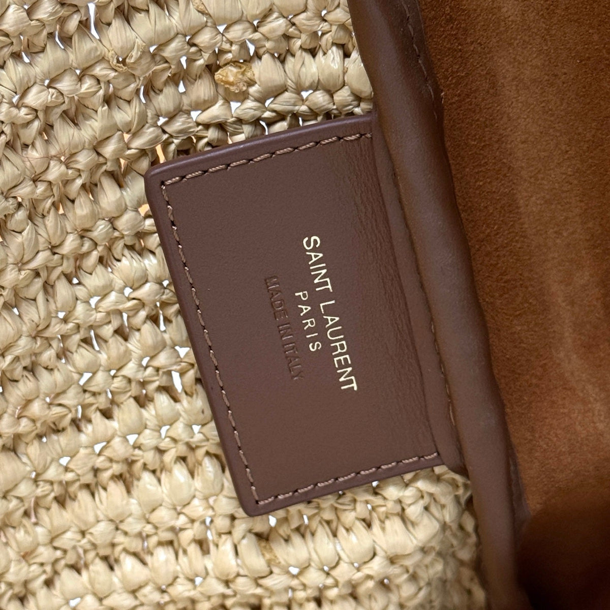 YSL 5A7 Large Bag 30cm Beige Raffia