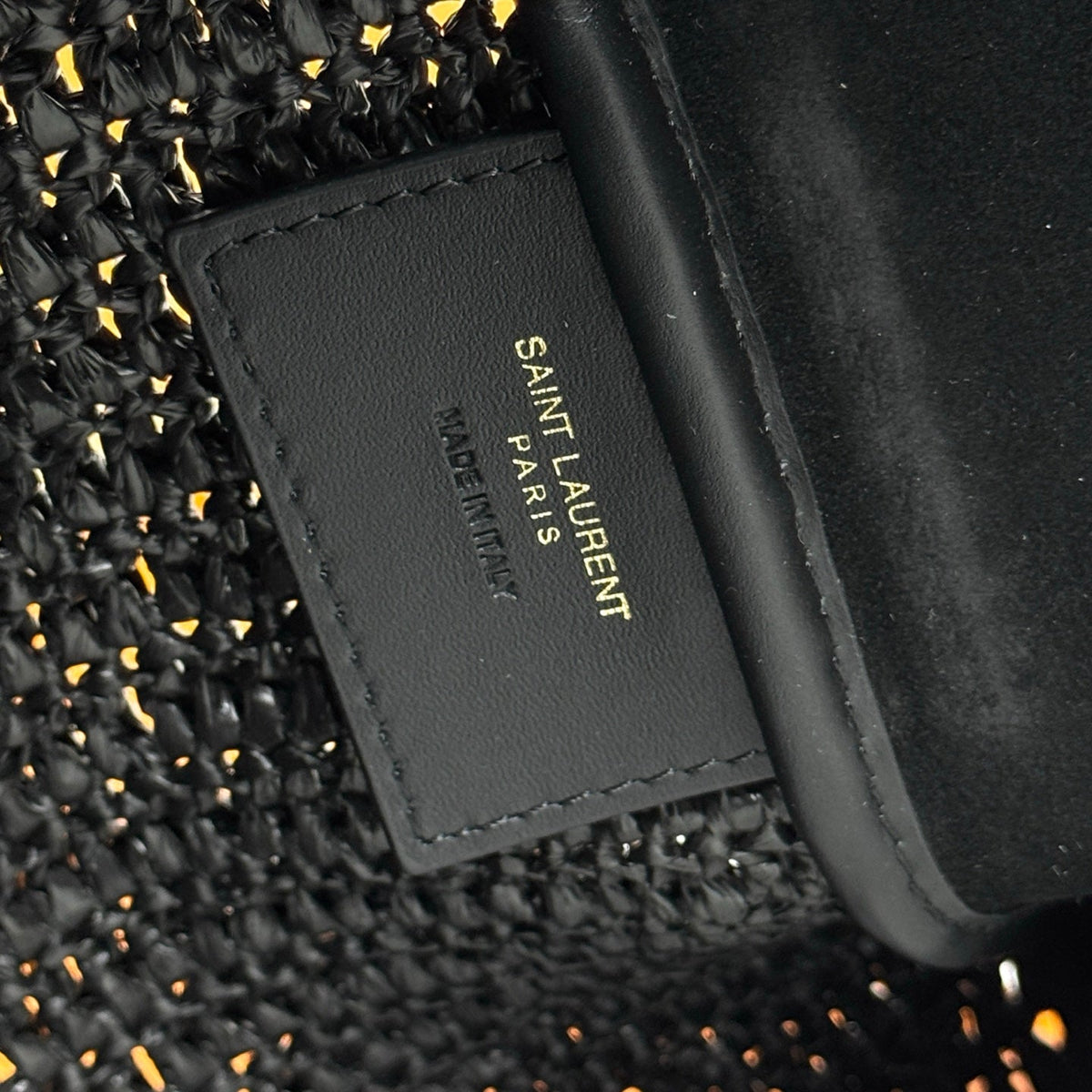 YSL 5A7 Large Bag Black Raffia
