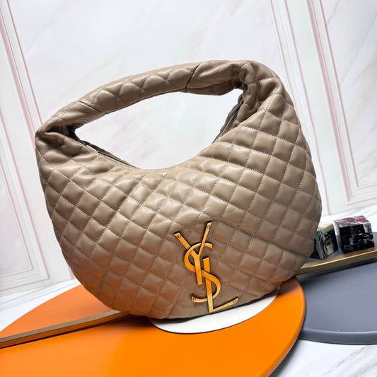 YSL Icarino Large Shoulder Bag Beige Quited Leather 286004
