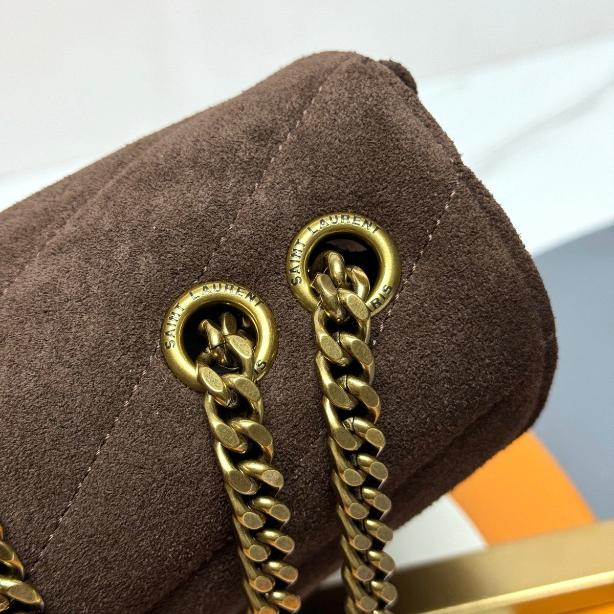 YSL Loulou Small Bag 24cm Coffee Suede 285673