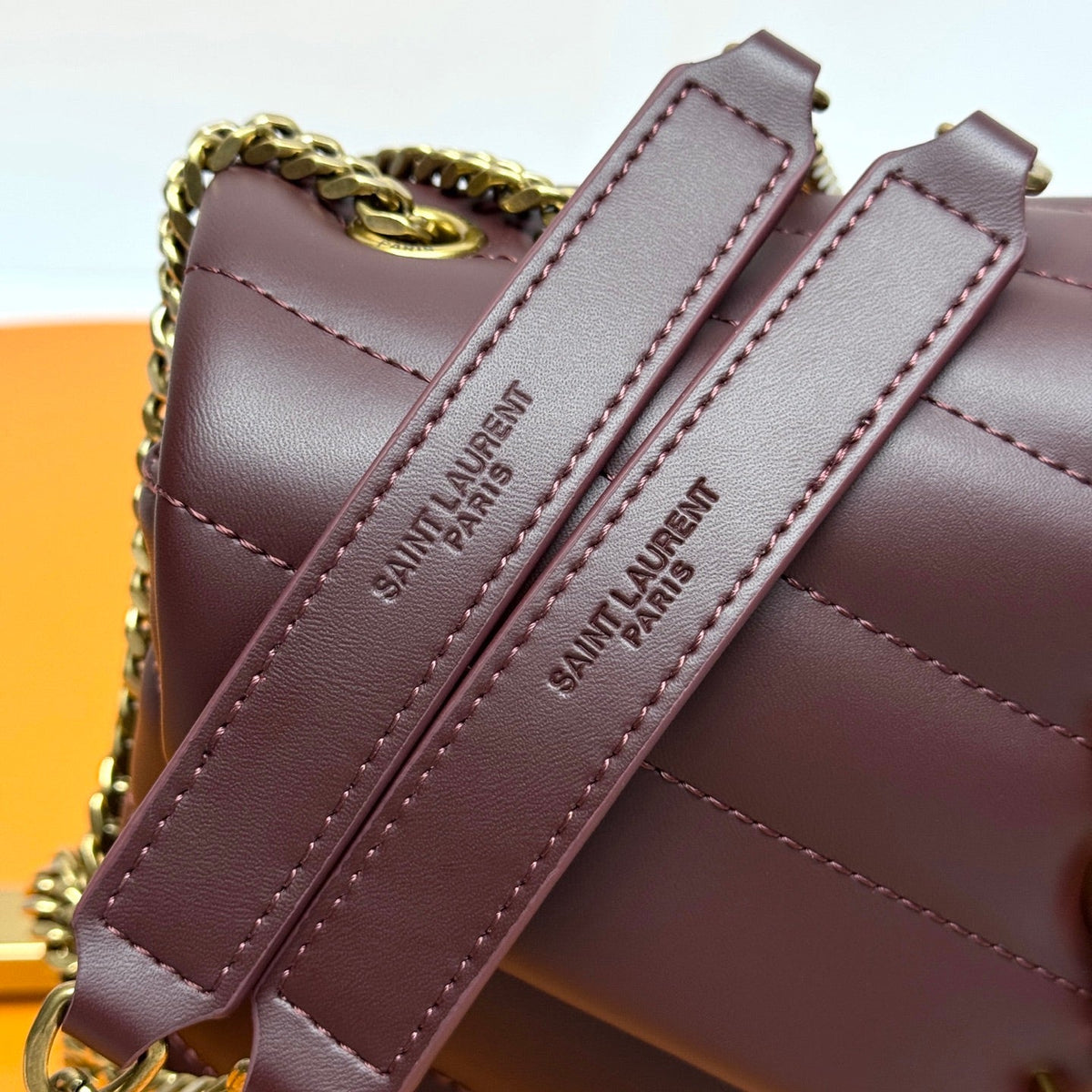 YSL Small Loulou Bag 23cm Burgundy Lambskin