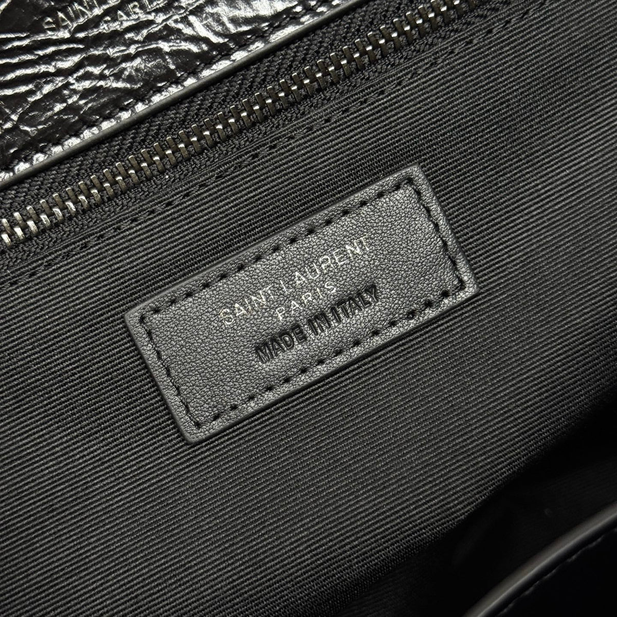 YSL Niki Shoulder Bag 28cm Black Elephant Leather 285506