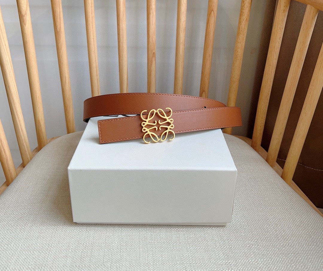 Loewe Anagram Belt 28mm Brown And Black Cowhide Leather 176574
