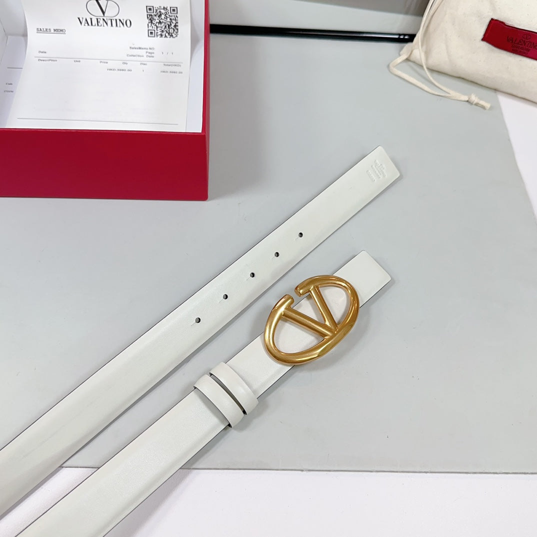 The Bold Edition Reversible Belt 30mm White Calfskin Gold Buckle