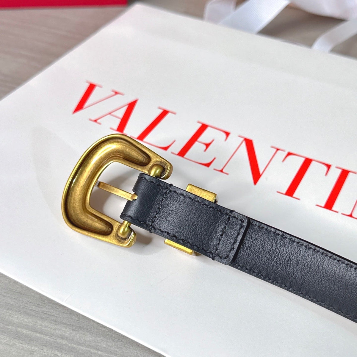 Valentino VLogo Signature Belt 2.0cm Black Cowhide 202886