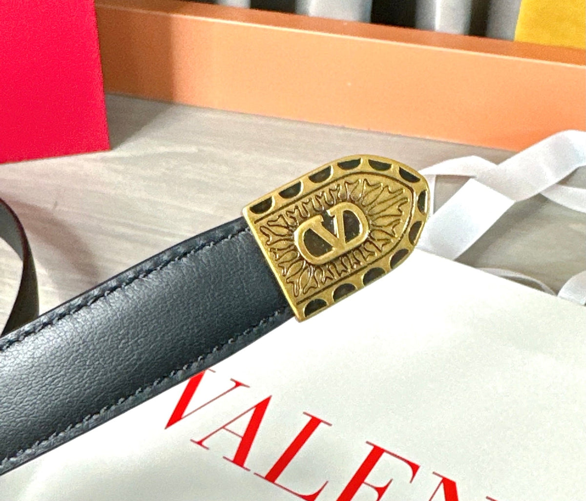 Valentino VLogo Signature Belt 2.0cm Black Cowhide 202886