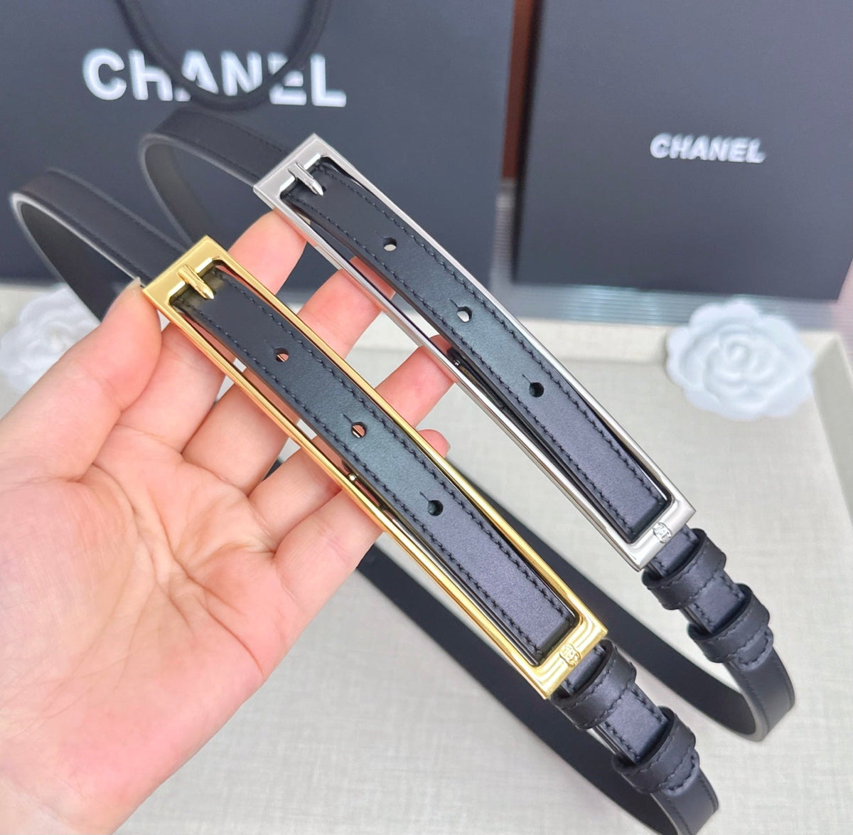 CC Métiers d’art 2026 1.5cm Black Belt Leather 211435