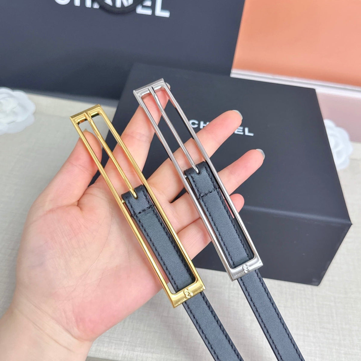 CC Métiers d’art 2026 1.5cm Black Belt Leather 211435