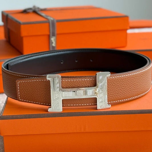 HM Constance Touareg 38mm Belt Black Brown Leather 188429