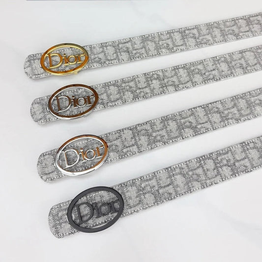 Dior 2026 Oblique Oval Logo Buckle Belt 35mm Canvas