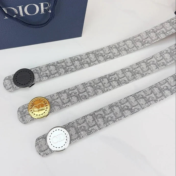 Dior 2026 Monogram Jacquard Reversible Belt 35mm Canvas