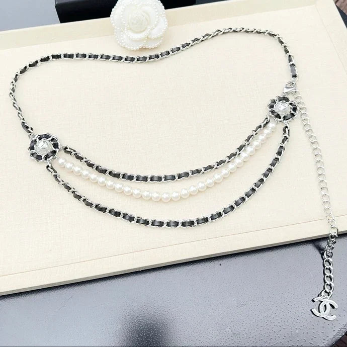 Chanel 2026 Interlaced Chain Pearl Layered Belt