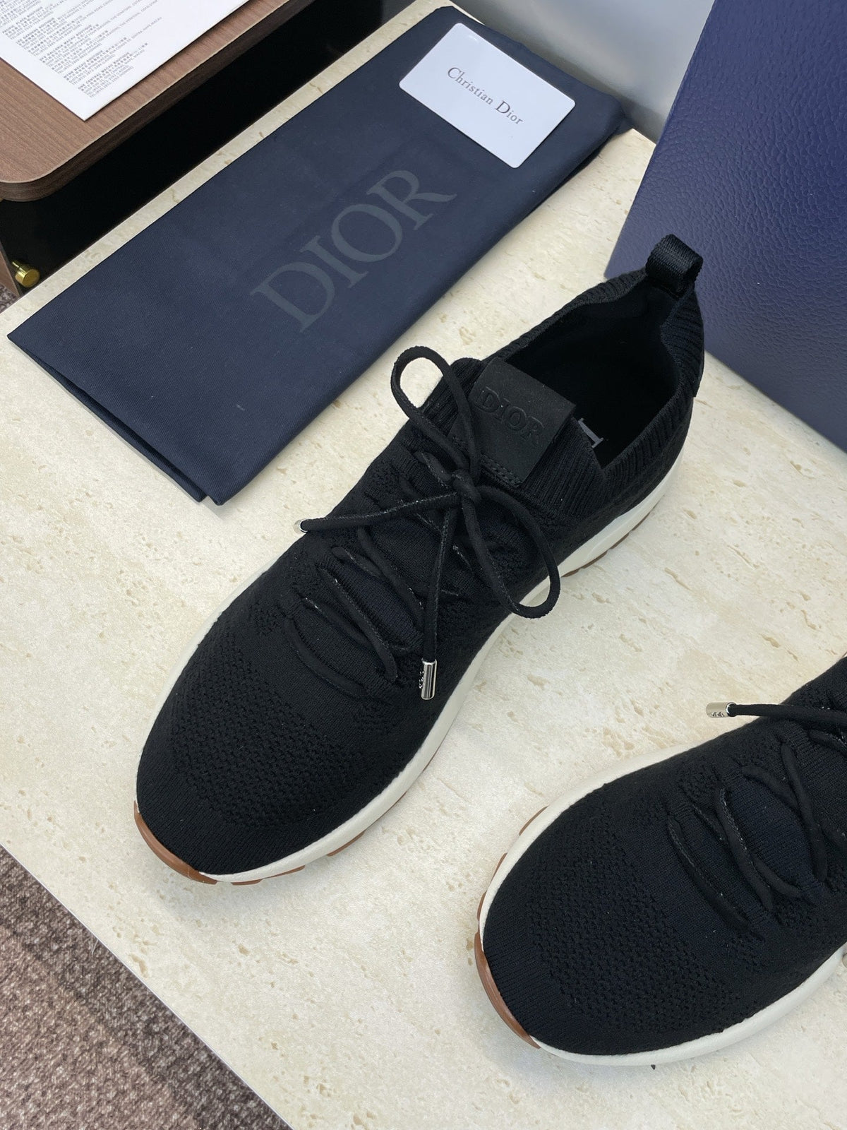 CD B80 Lounge Sneaker Black Cannage Cashmere Wool 551442