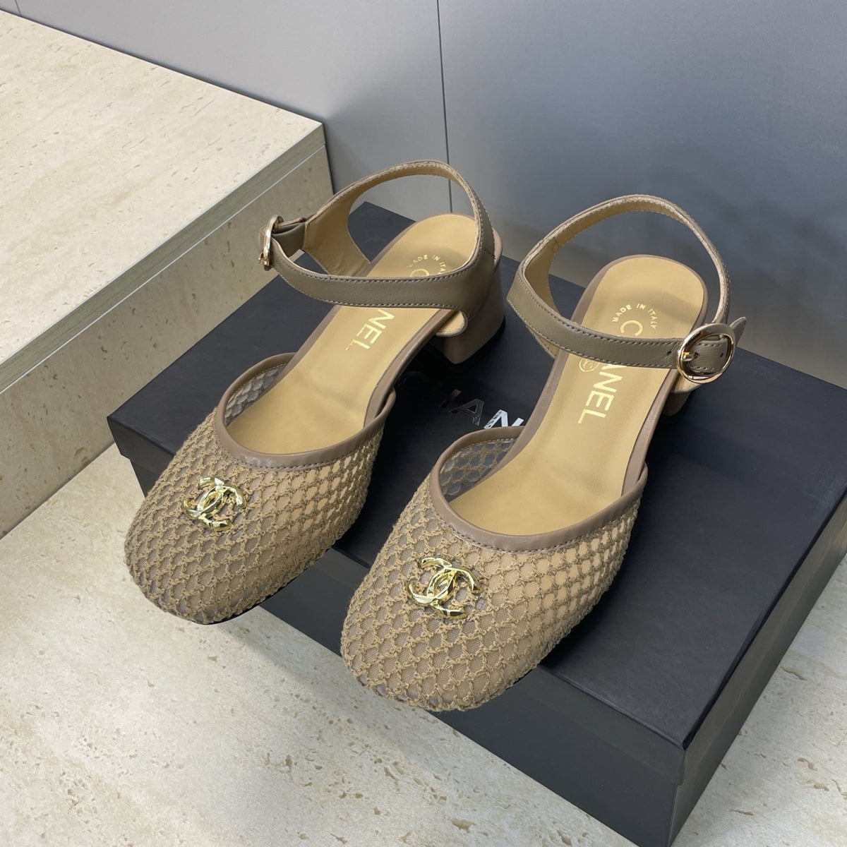 CC 26 Slingback Pump 45mm Mesh Sheepskin