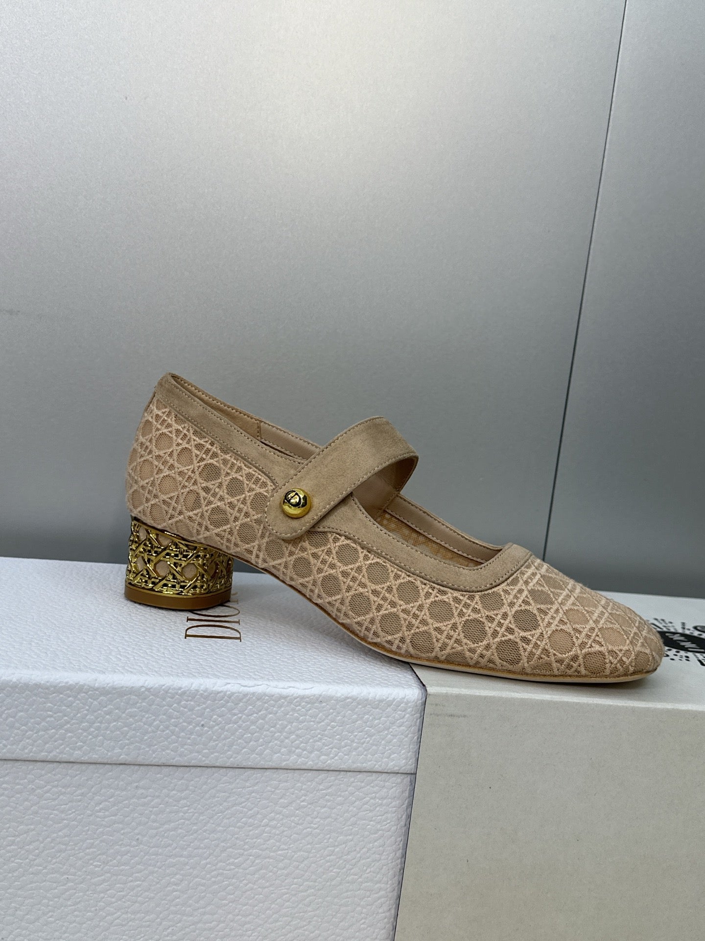 CD 26 Lolita High Heels 40 Beige Mesh Gold 633050