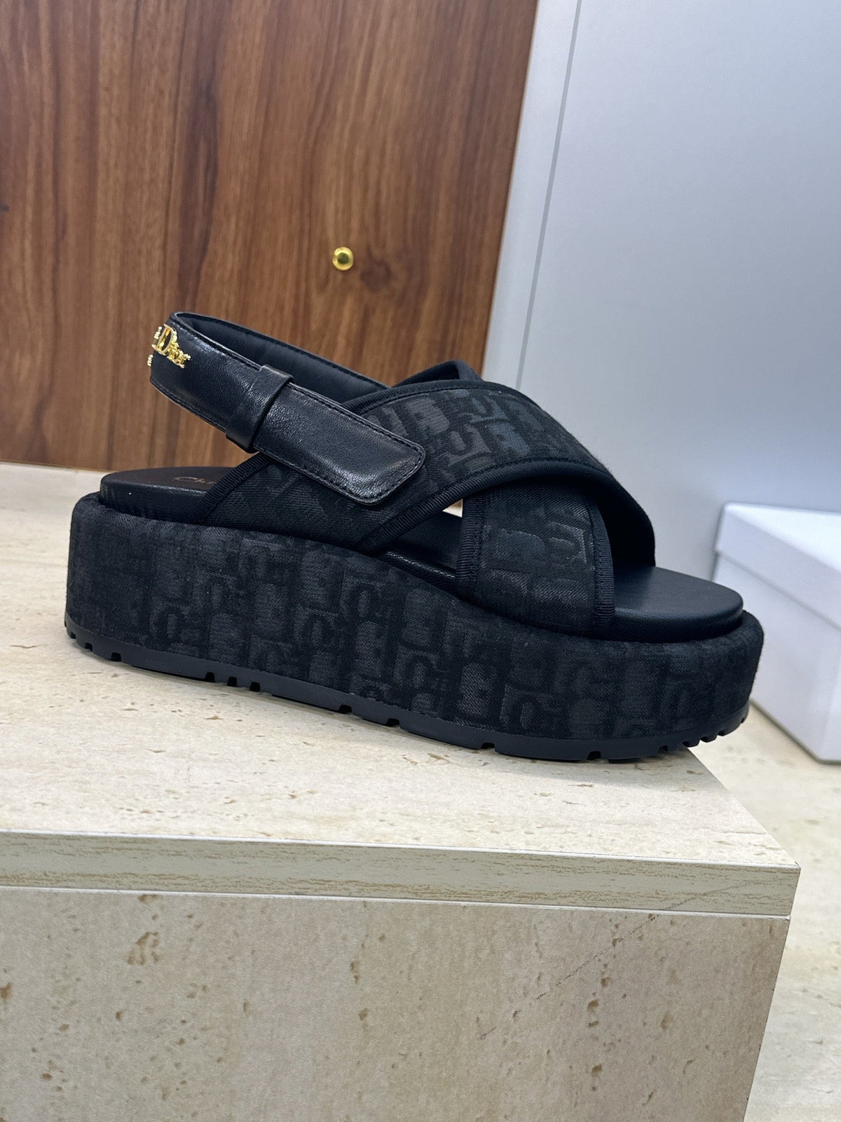 CD Baby Sandal Dark Blue Fabric Leather 633079