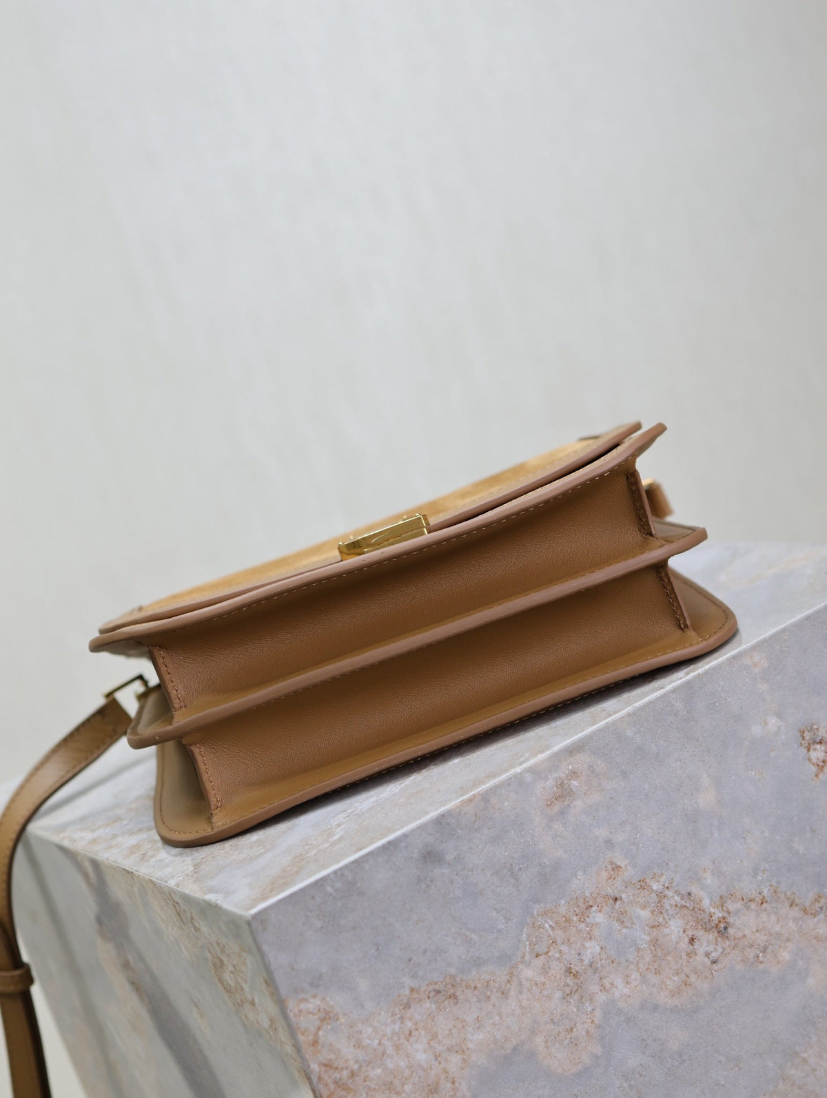 YSL Solferino Shoulder Bag Brown Suede