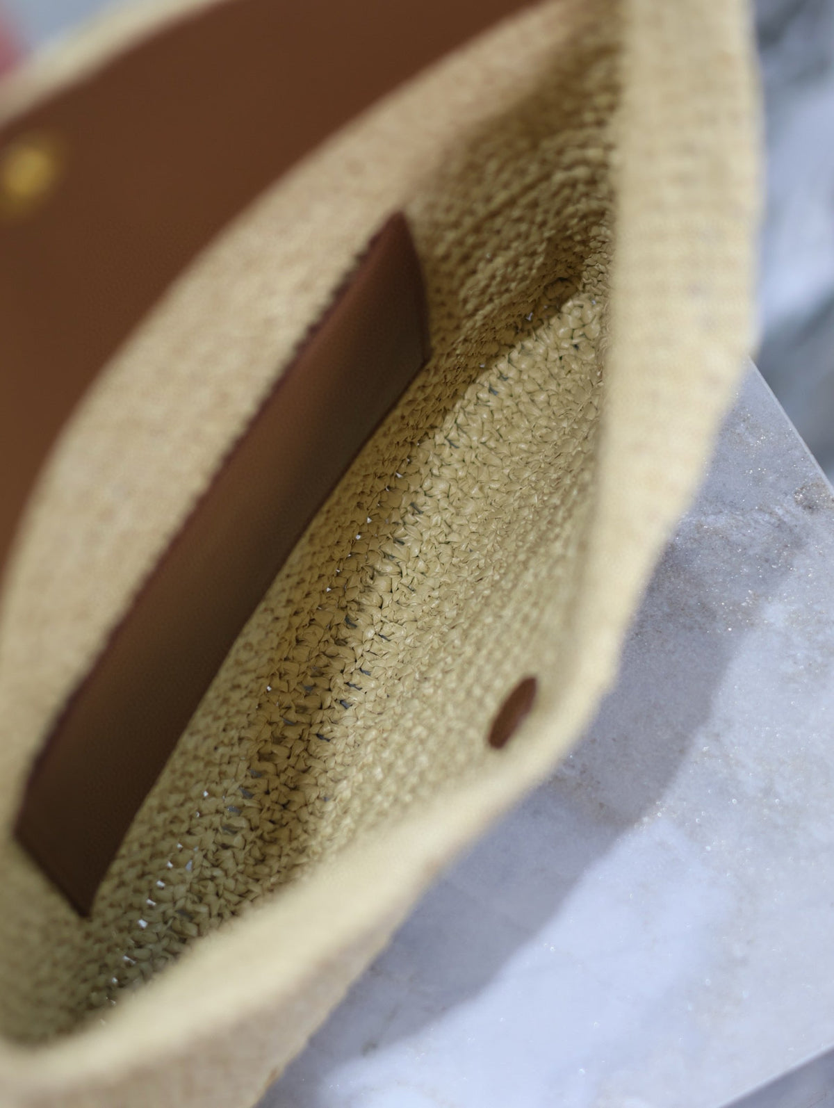 Prada Envelope Clutch 29cm Beige Raffia Leather