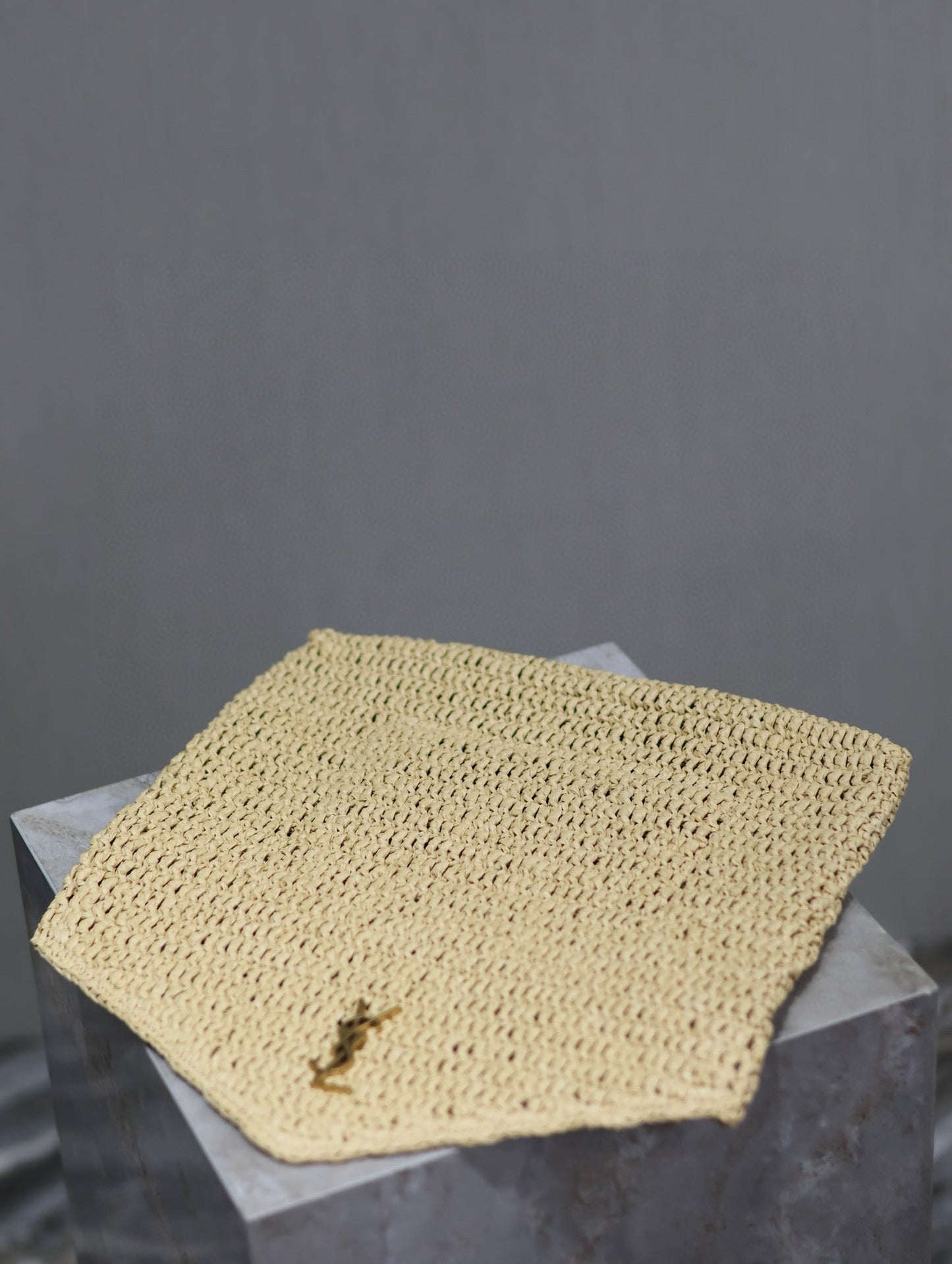 Prada Envelope Clutch 29cm Beige Raffia Leather