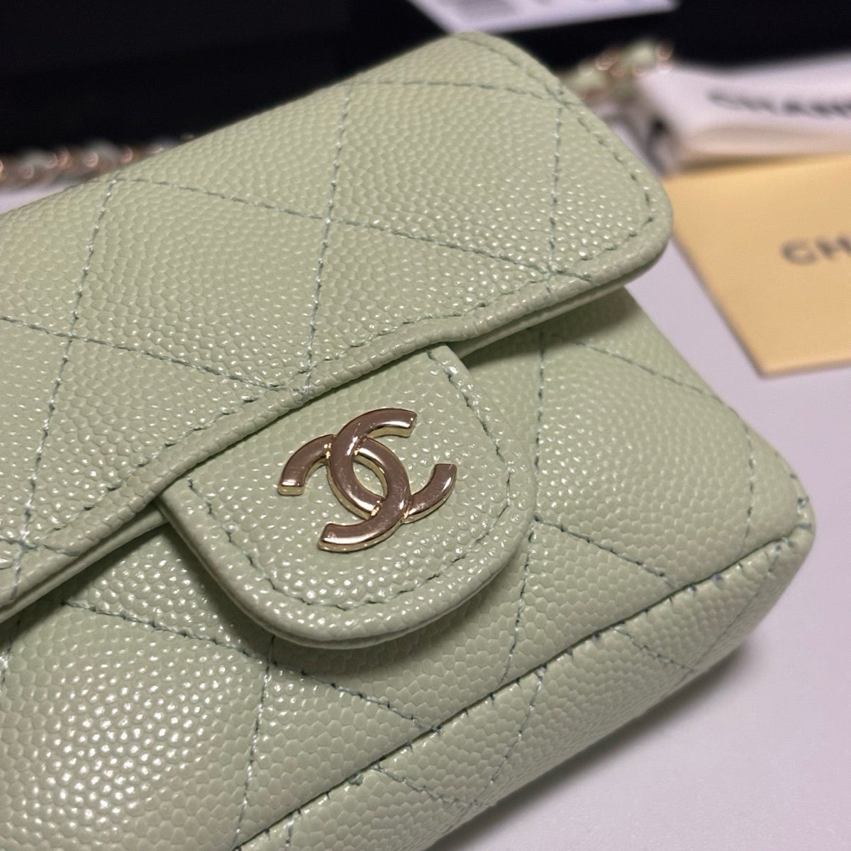 CC 26s Waist Belt Bag Chain Mint Green Caviar 212339