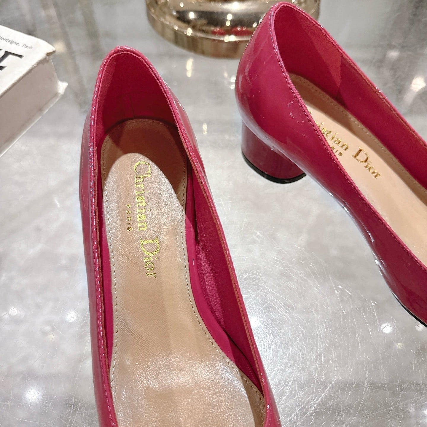 CD 25 Pump Heel Height 3cm Pink Patent Leather 393411