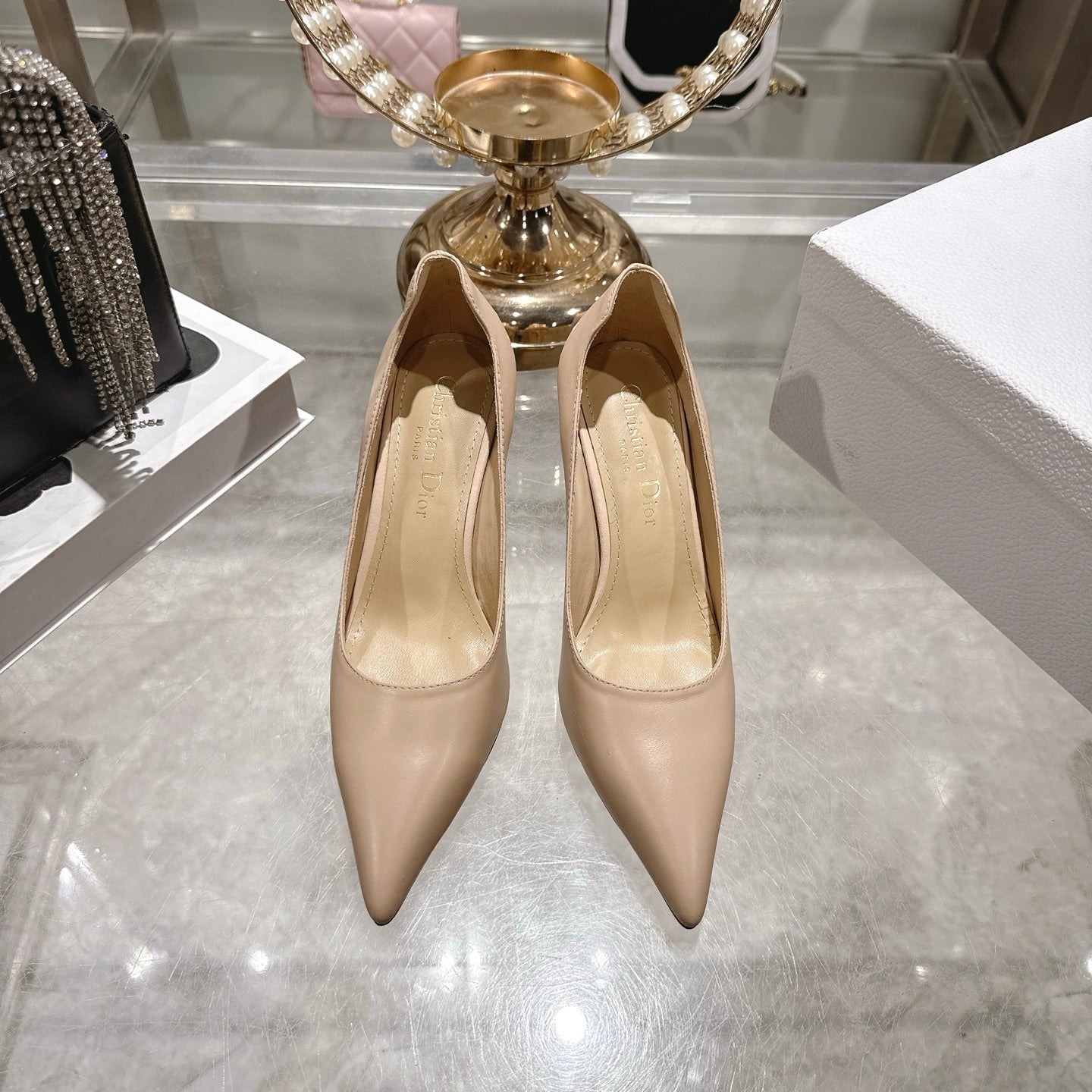 CD 26s Icon Pump 8cm Beige Supple Calfskin 679847