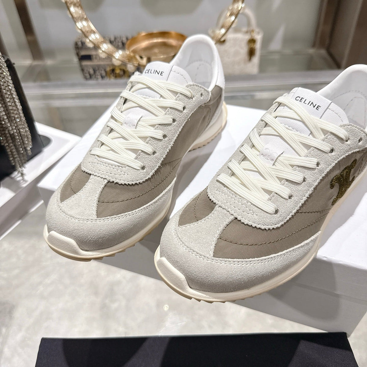 Celine Racer Sneaker Grey Suede Lace 679824