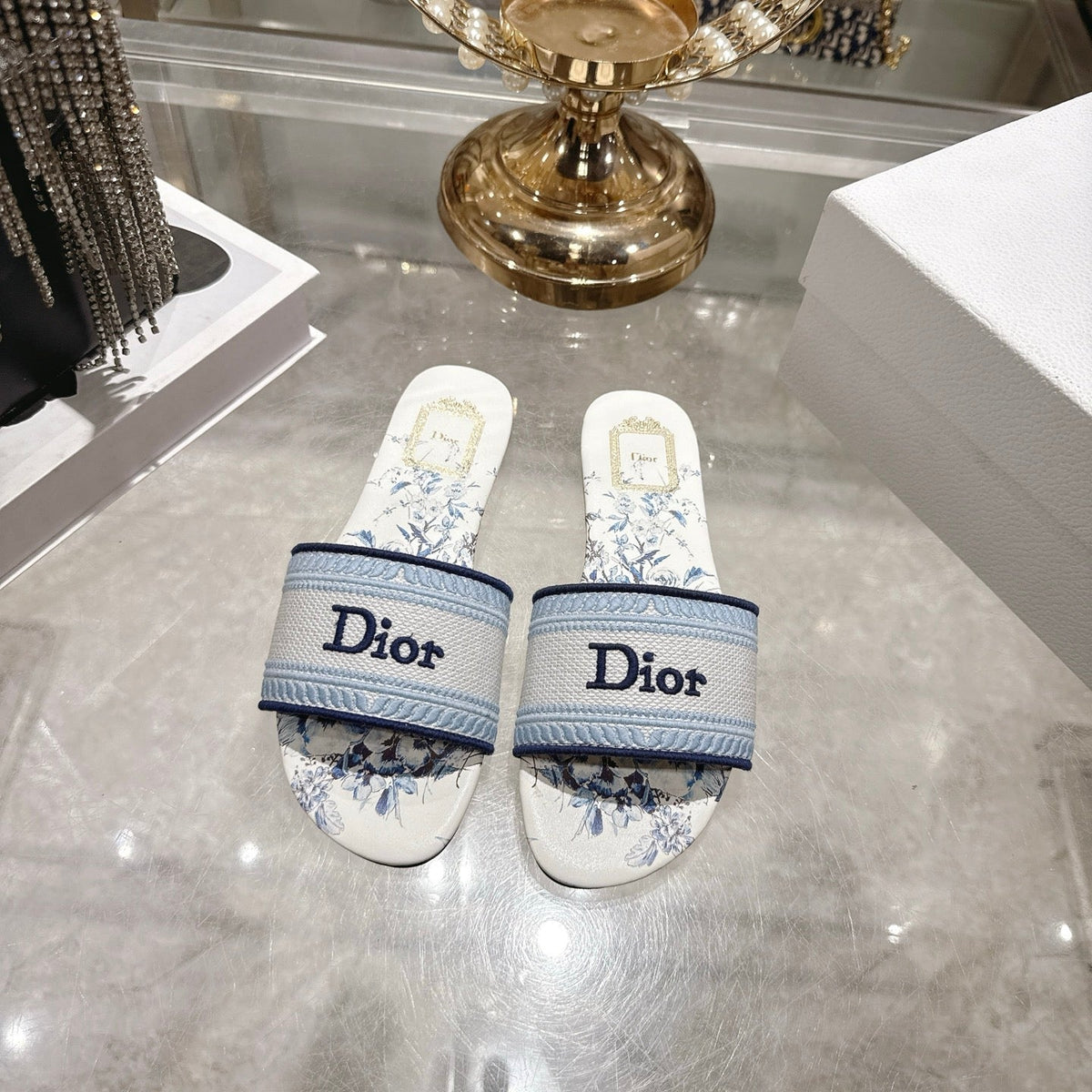 CD 26s Dway Slide Light Blue Colorful Cotton 679877