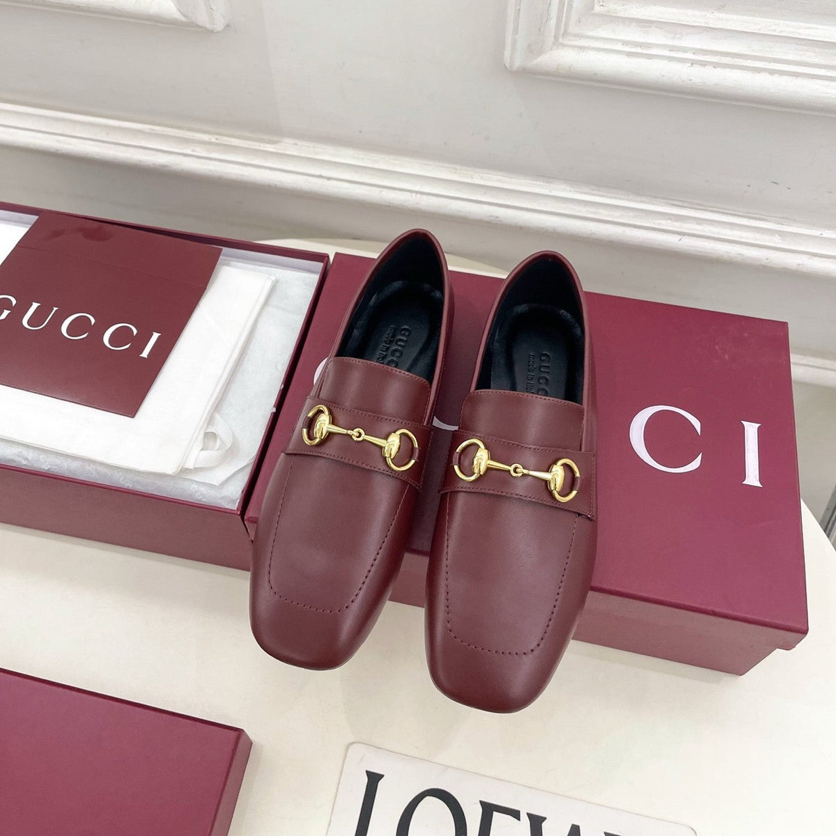 GG 26s Loafer With Horsebit Burgundy Leather 640283