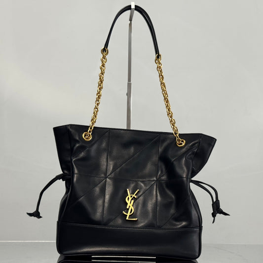 YSL Small Tote Bag 29 Black Caflskin