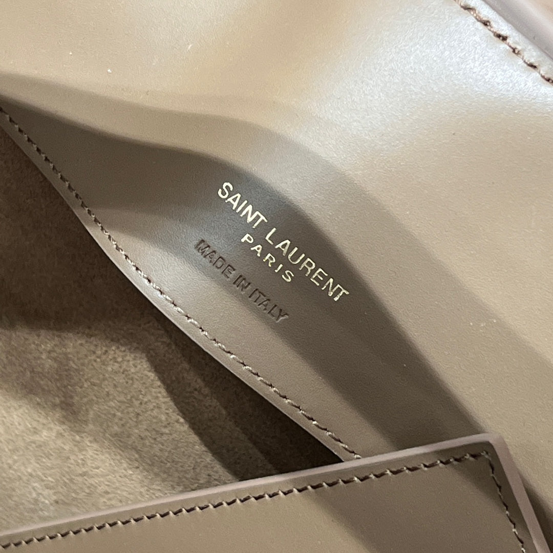 YSL Bucket Bag 20 Beige Calfskin Leather